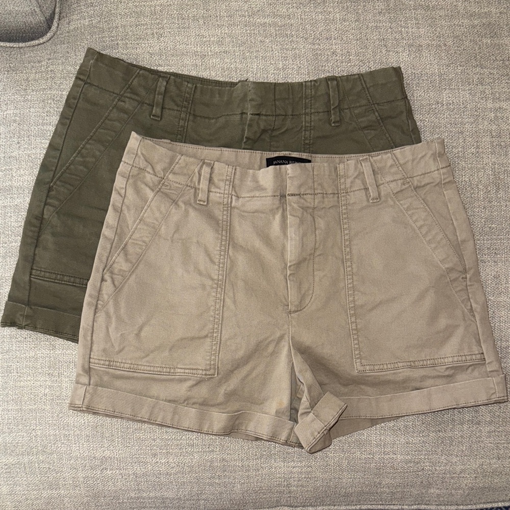Banana Republic Olive and Tan Cargo Shorts